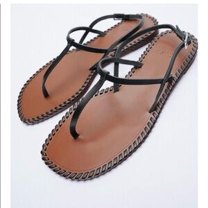 Zara Women's Black and Brown Sandals